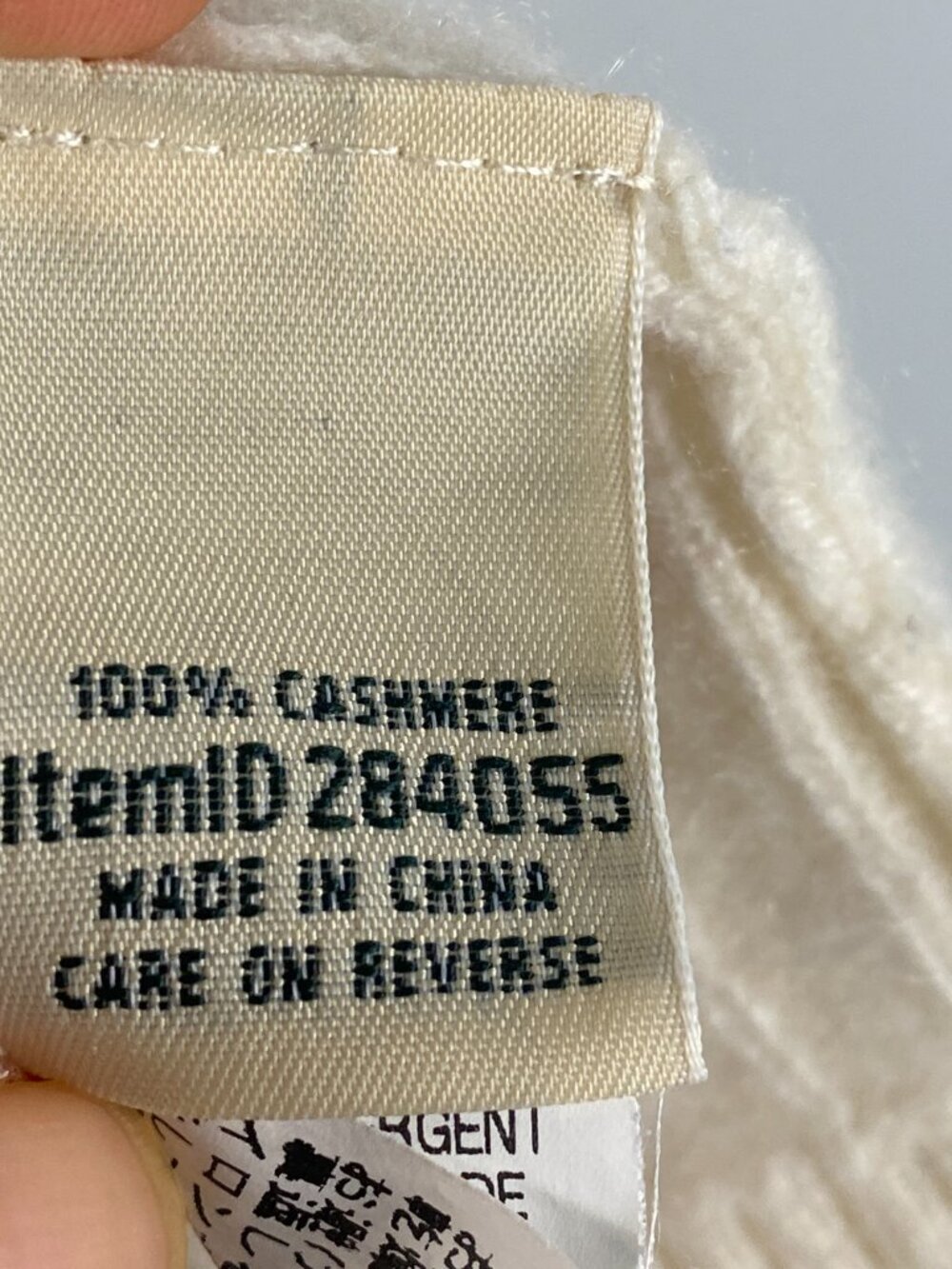 LL Bean 100% Cashmere Cable Knit Shawl Collar Cardigan Cream L 284055 - Picture 5 of 10